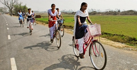 Universal Cycle Club - school students are riding bicycles for their daily travelling routine.